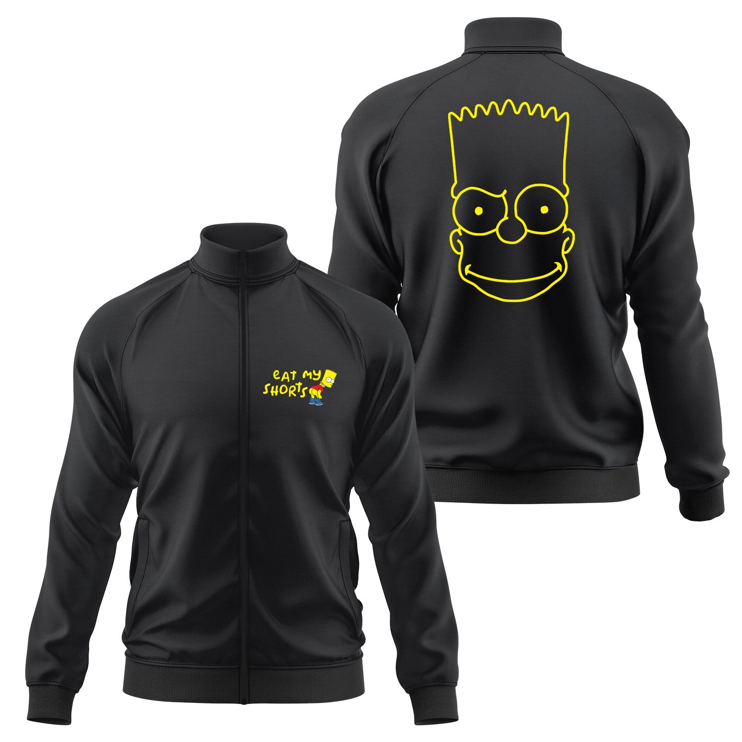 Eat My Shorts Bart Simpson Fermuarlı Sweatshirt XXL - Siyah