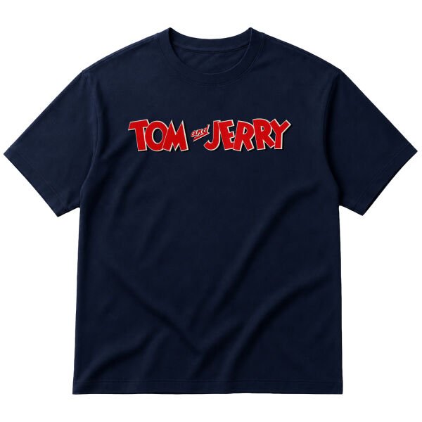 Tom and Jerry Oversize Tişört M - İndigo Mavisi