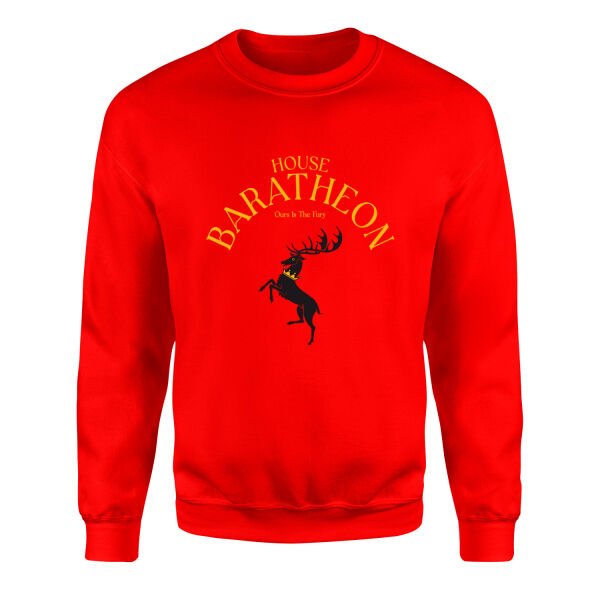 House Baratheon Sweatshirt M - Kırmızı