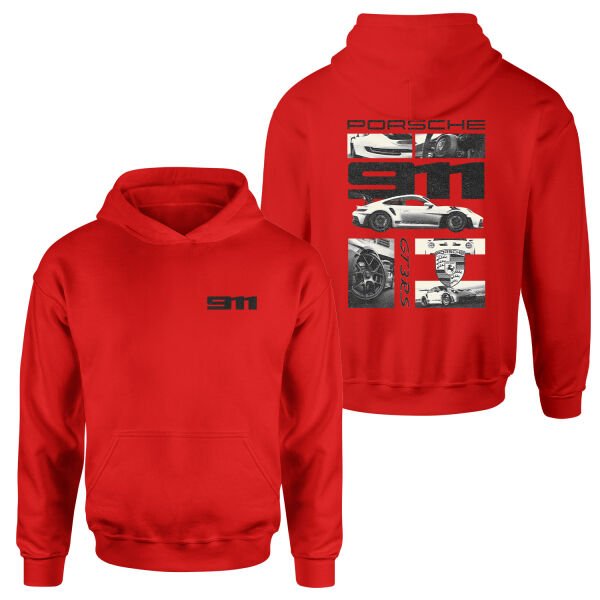 GT3 RS Grunge Hoodie M - Kırmızı