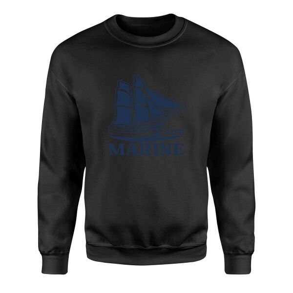 Marine Life Denizci Sweatshirt XL - Siyah