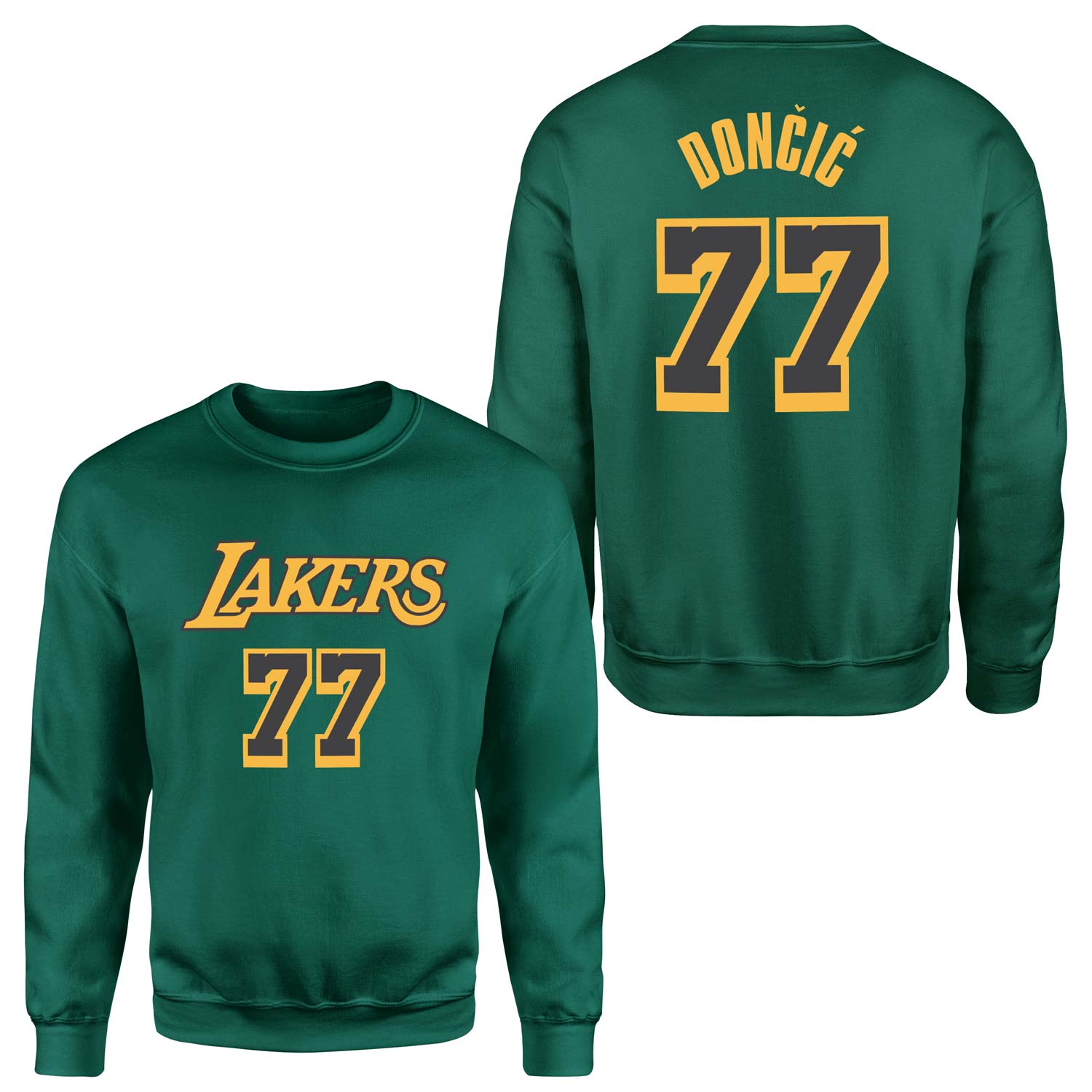 Luka Doncic 77 Lakers Black Sweatshirt L - Nefti Yeşili