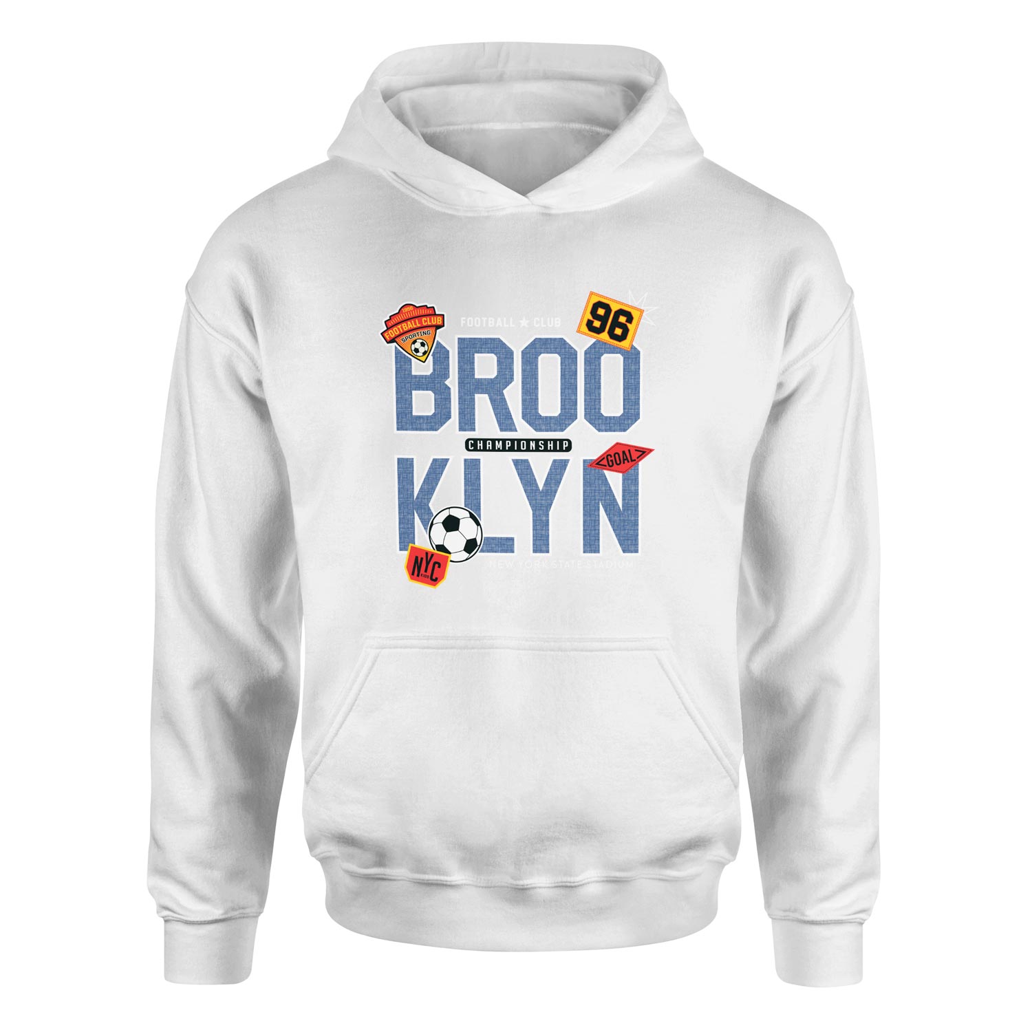BROOKLYN 96 Championship Hoodie M - Beyaz