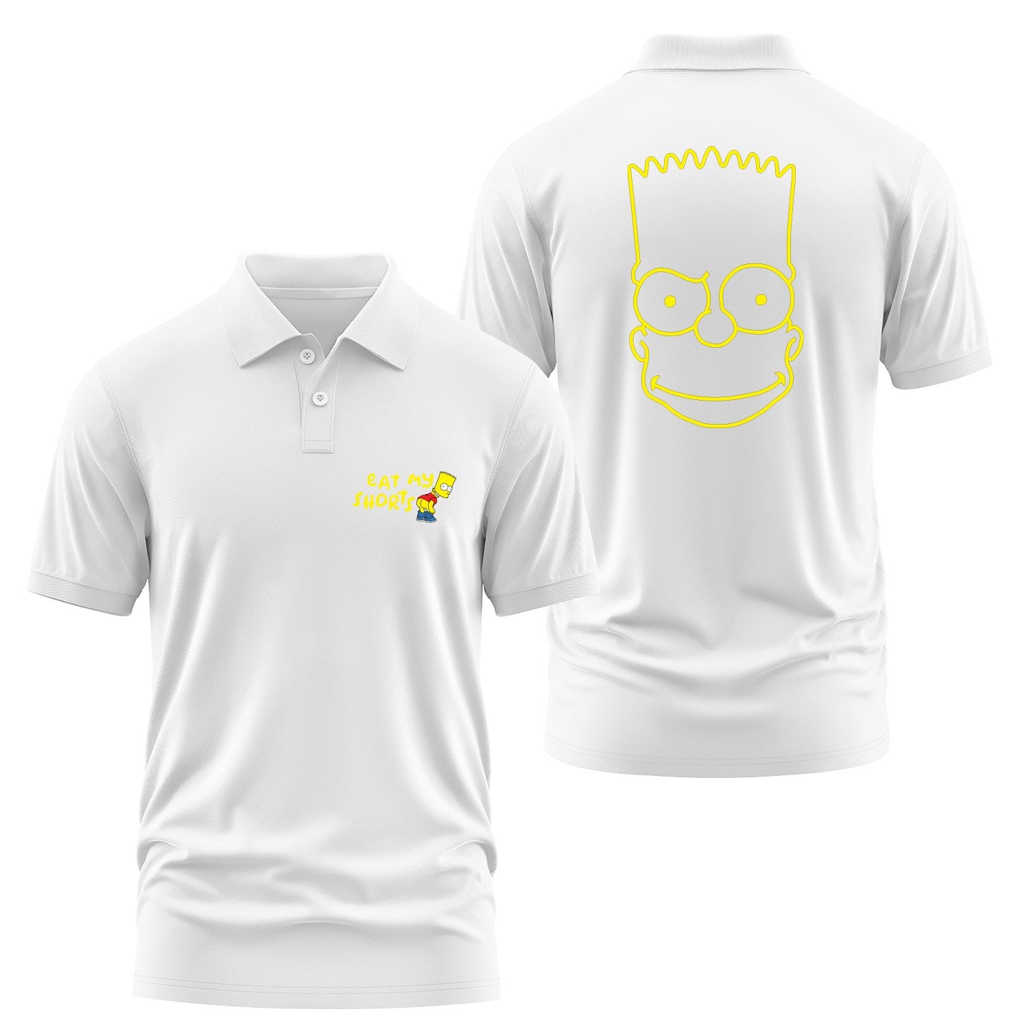 Eat My Shorts Bart Simpson Polo Tişört M - Beyaz