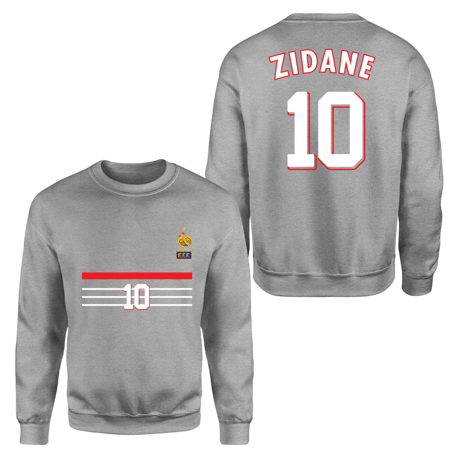 Zinedine Zidane 98 Fransa Sweatshirt S - Gri
