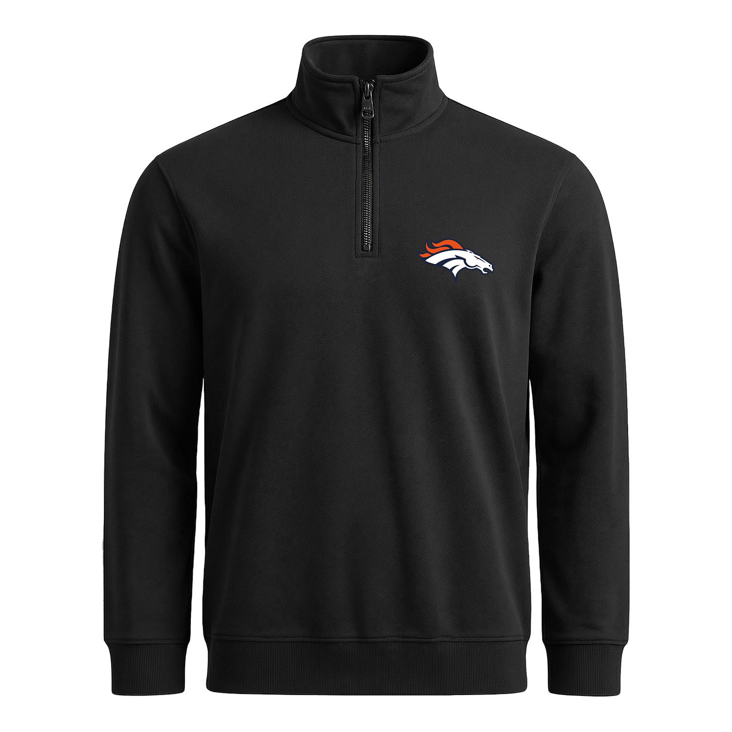 Denver Broncos Yarım Fermuarlı Sweatshirt L - Siyah