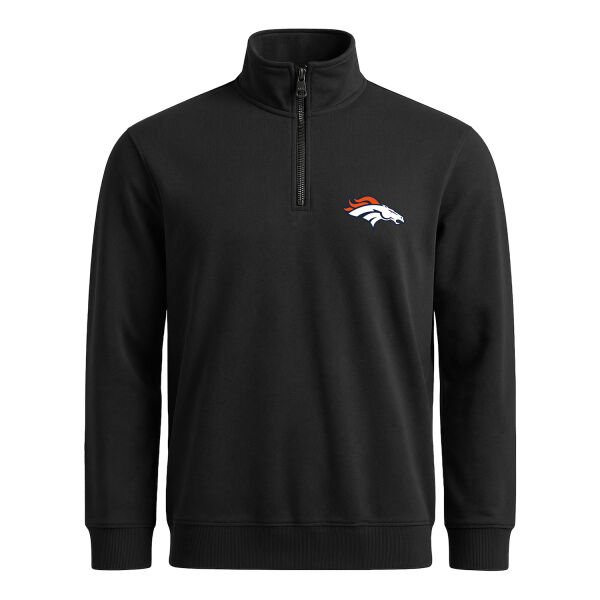Denver Broncos Yarım Fermuarlı Sweatshirt L - Siyah