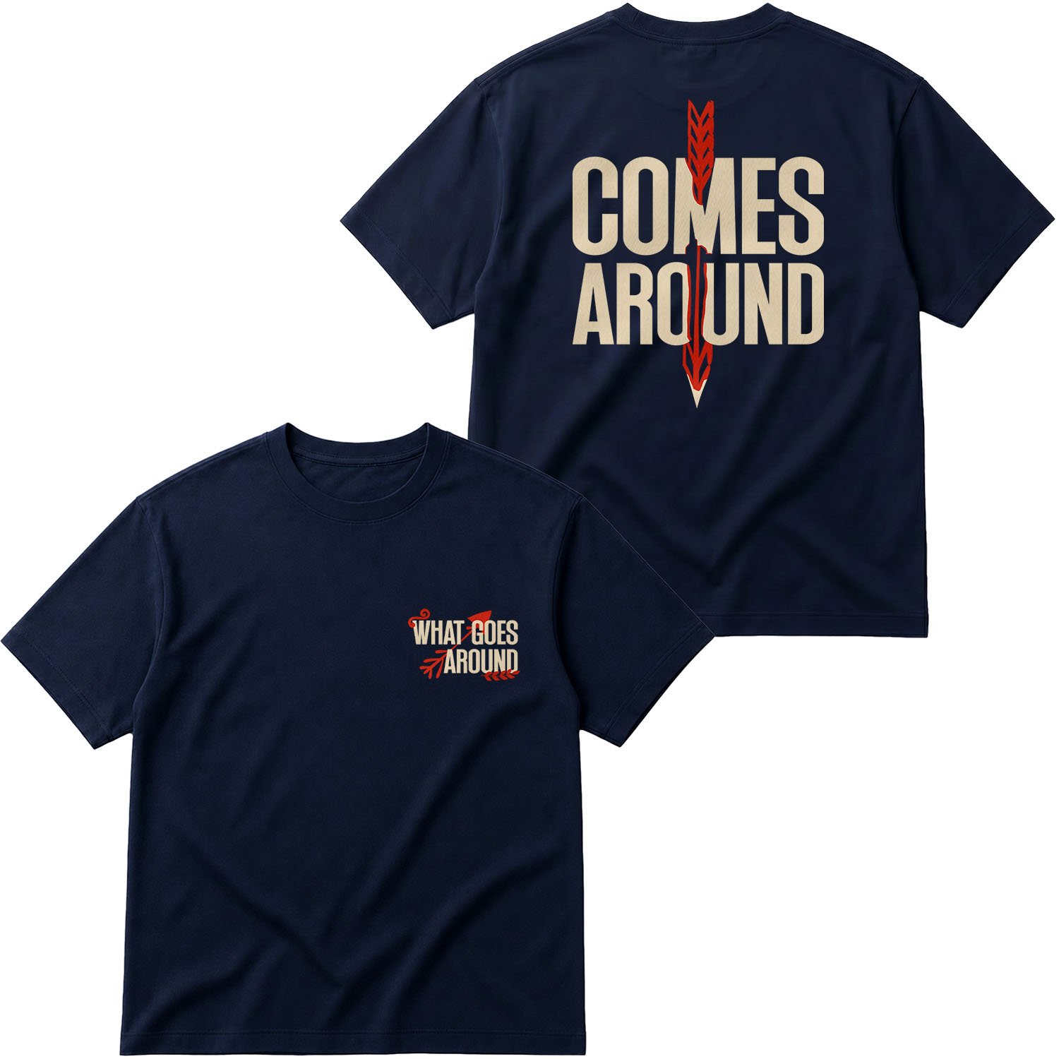 What Goes Around, Comes Around Oversize Tişört M - İndigo Mavisi