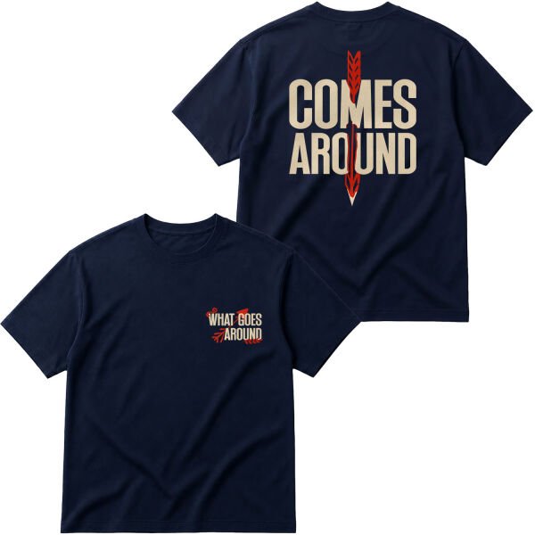 What Goes Around, Comes Around Oversize Tişört M - İndigo Mavisi