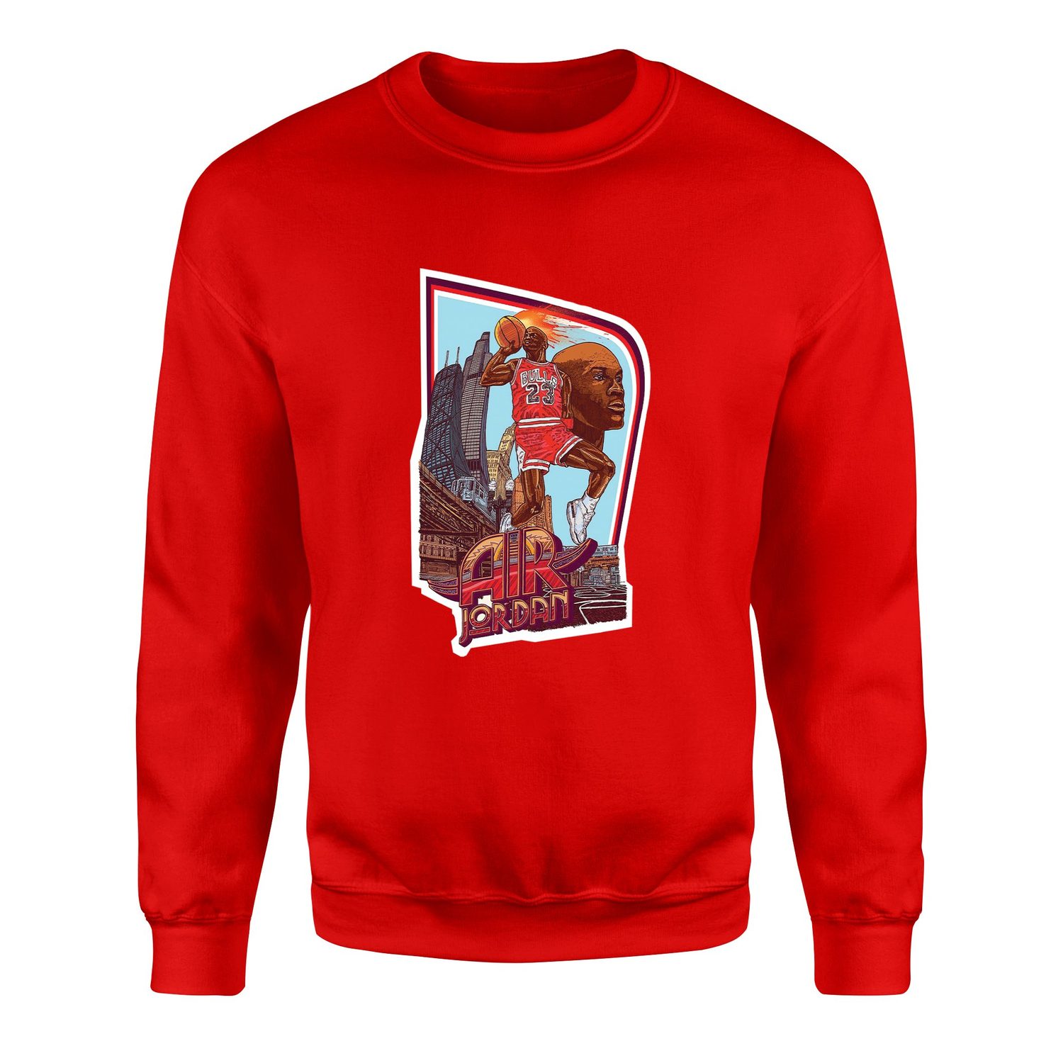 Air Jordan Print Sweatshirt M - Kırmızı