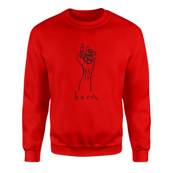 born. Sweatshirt XXL - Kırmızı
