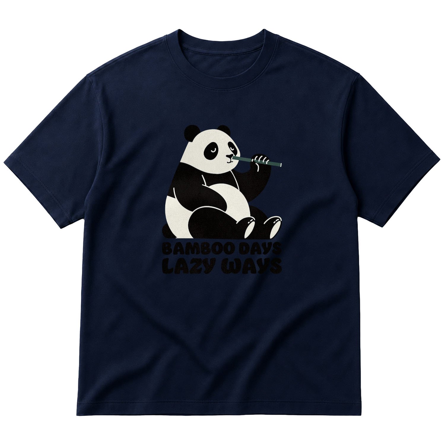 Bamboo Days Lazy Ways Oversize Tişört XL - İndigo Mavisi