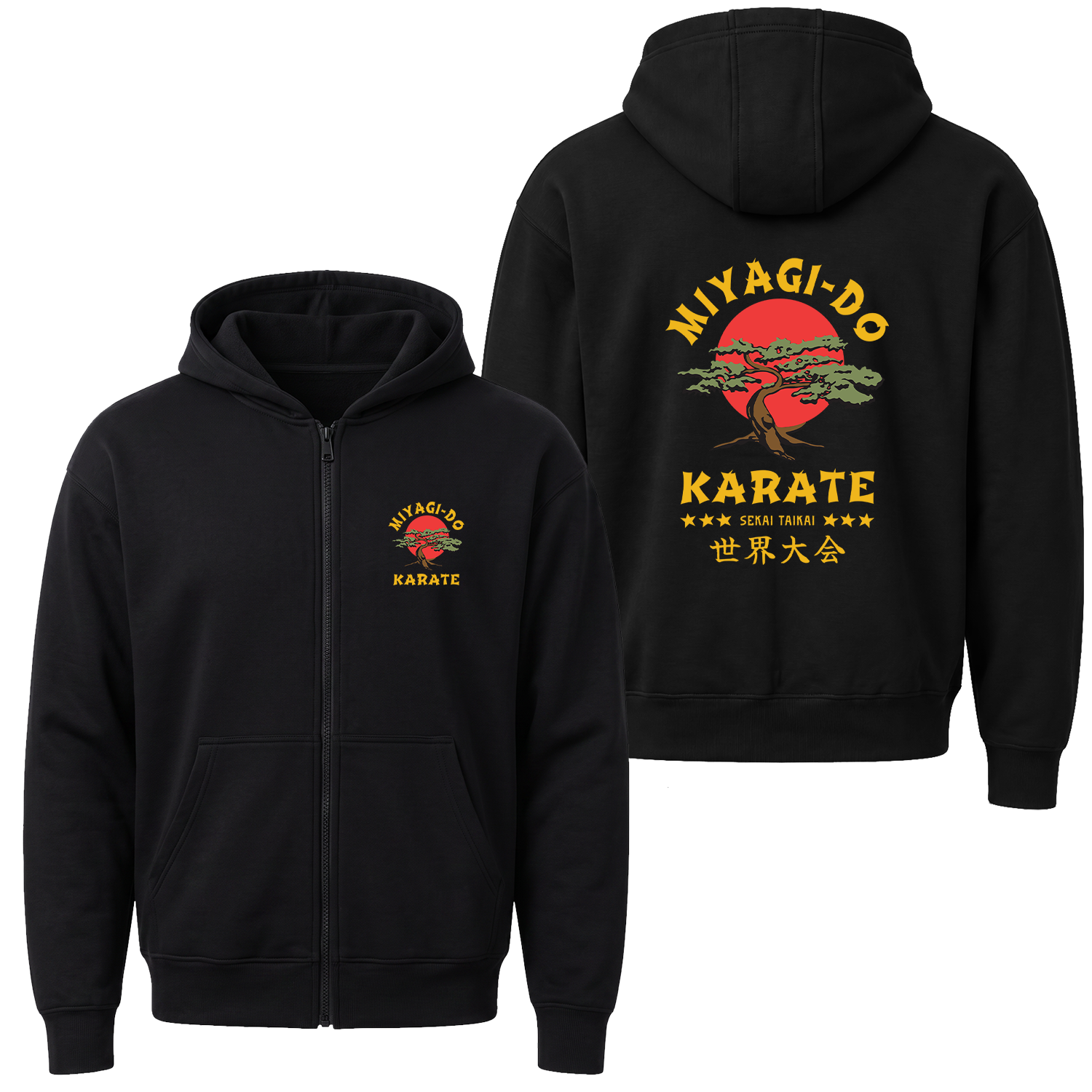 Miyagi Do Karate Fermuarlı Kapüşonlu Sweatshirt