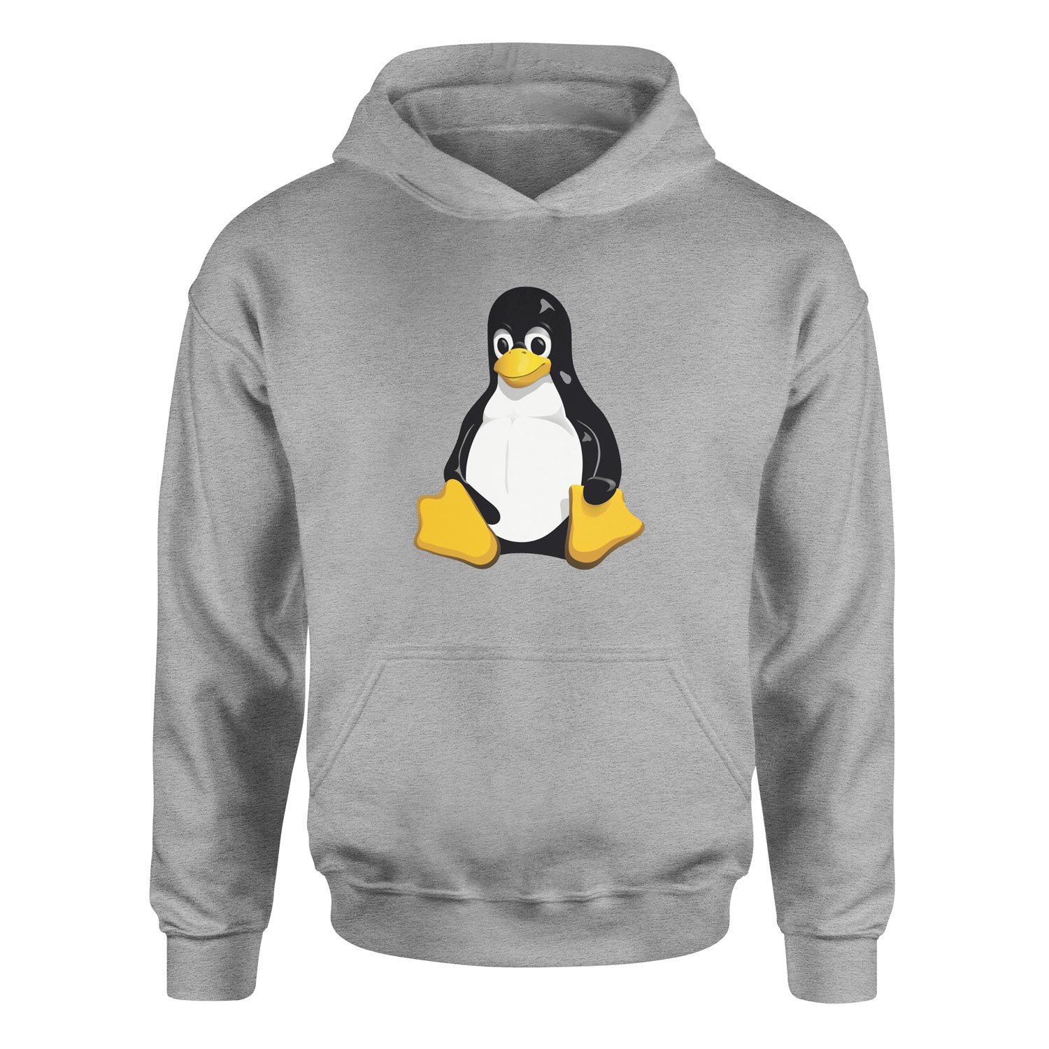 Linux Tux Hoodie XXL - Gri