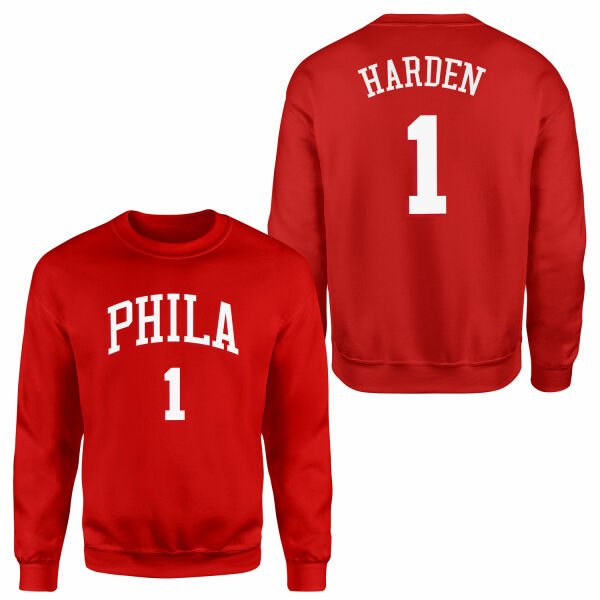 James Harden Philadelphia Forma Sweatshirt XL - Kırmızı