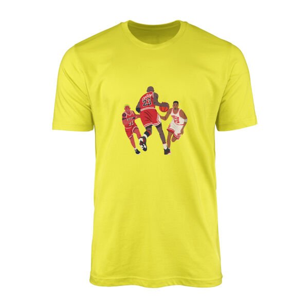 Jordan, Pippen, Rodman Tişört S - Sarı