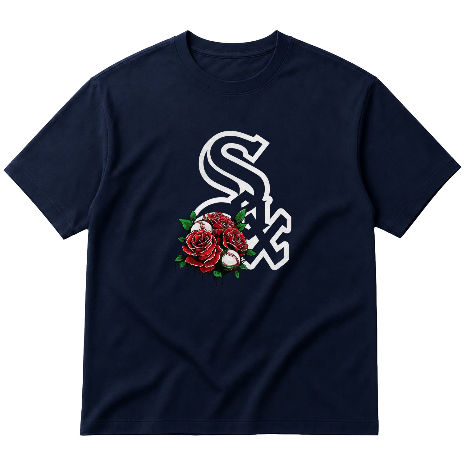 Chicago White Sox Roses Oversize Tişört M - İndigo Mavisi