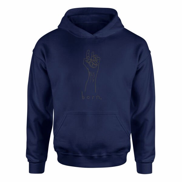 born. Hoodie S - İndigo Mavisi
