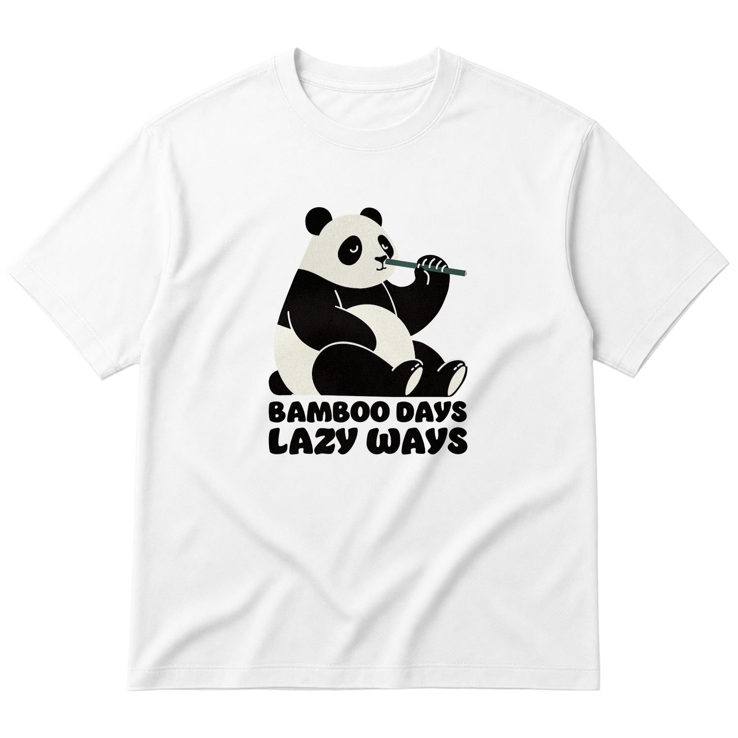 Bamboo Days Lazy Ways Oversize Tişört XL - Beyaz