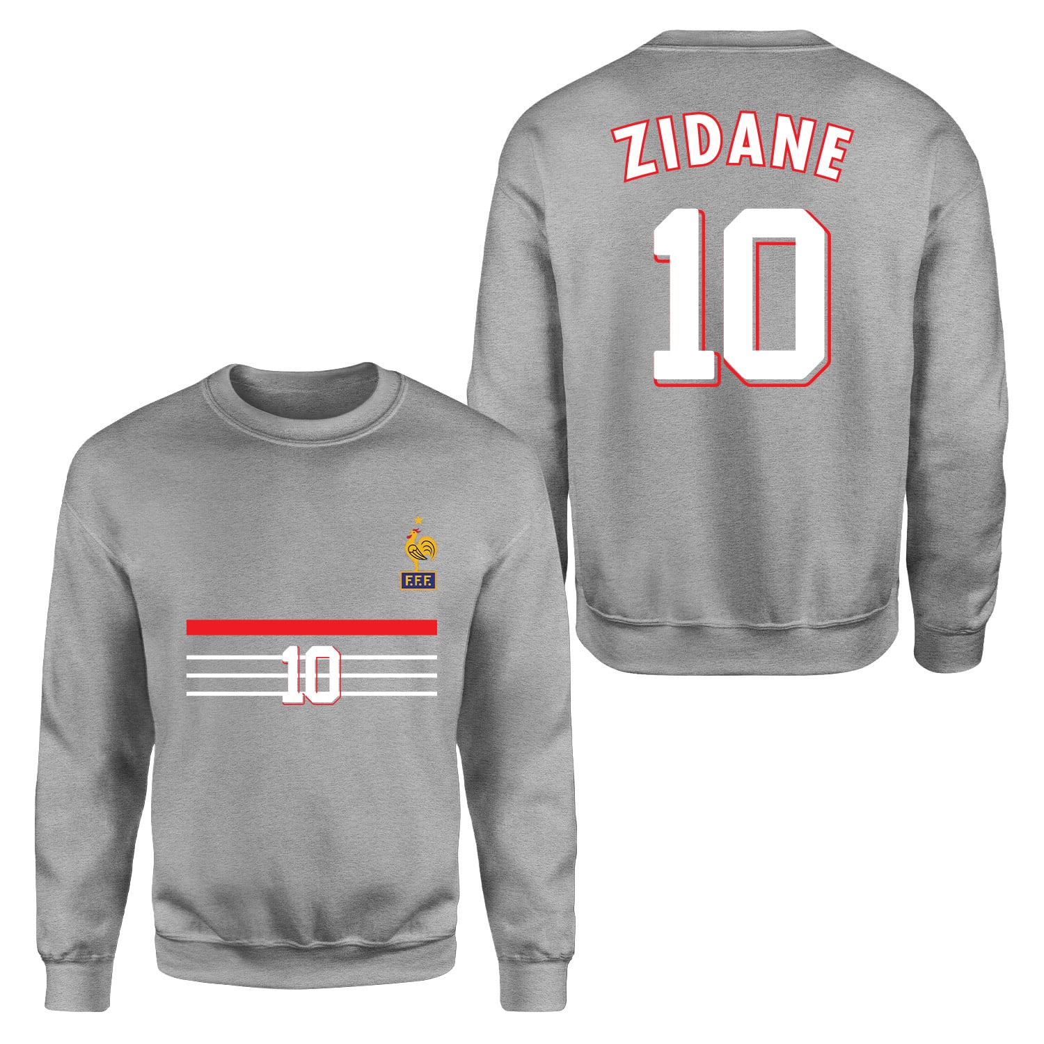 Zinedine Zidane 98 Fransa Sweatshirt M - Gri