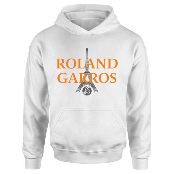 Roland Garros 2026 Casual Hoodie S - Beyaz