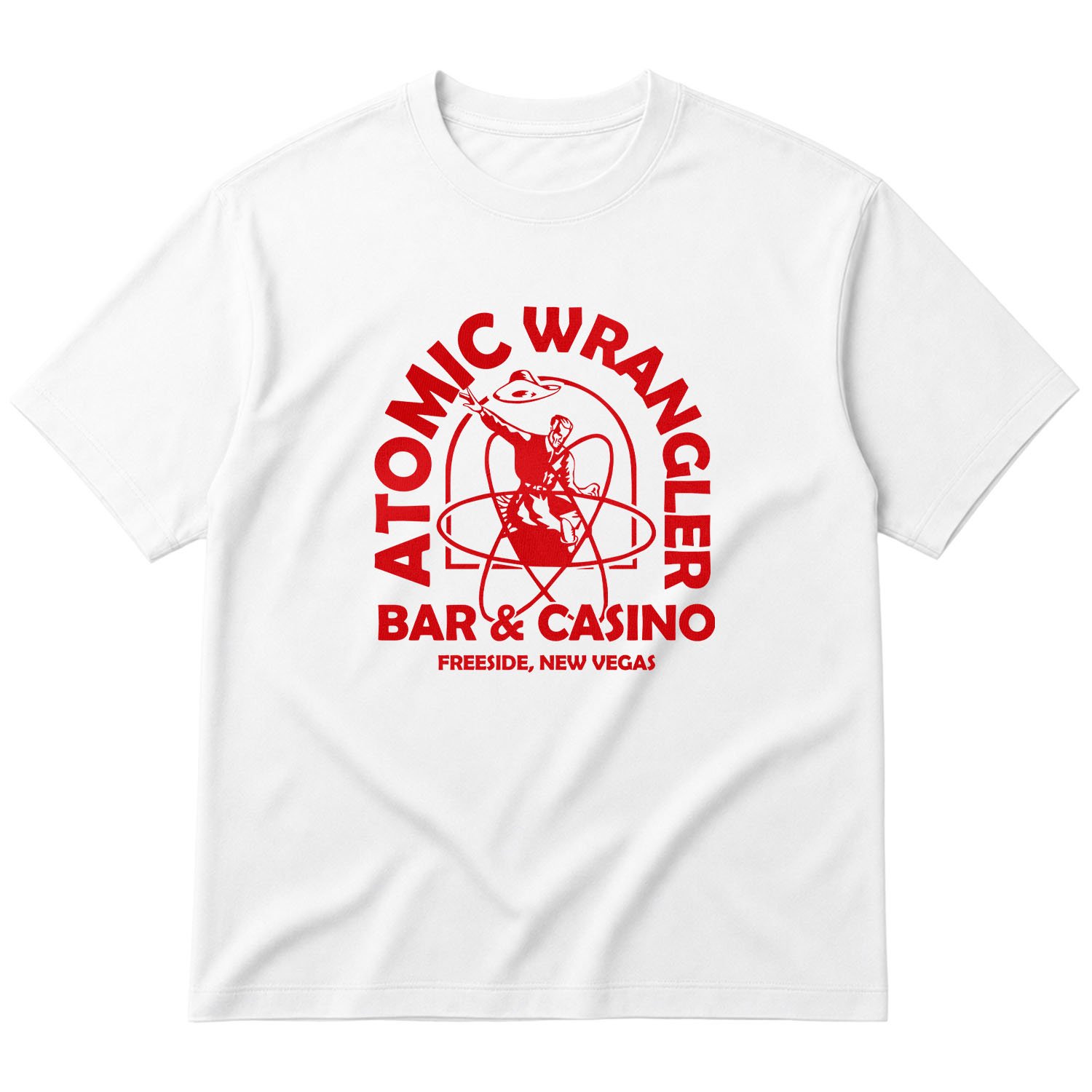 Atomic Wrangler | Fallout Oversize Tişört S - Beyaz