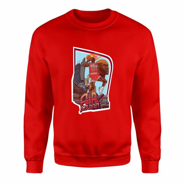Air Jordan Print Sweatshirt L - Kırmızı