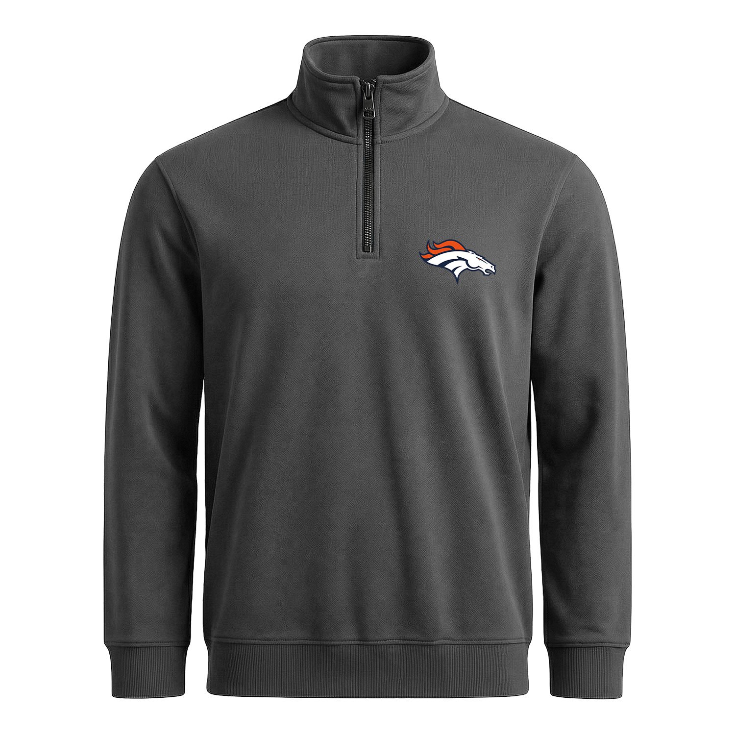 Denver Broncos Yarım Fermuarlı Sweatshirt XXL - Füme