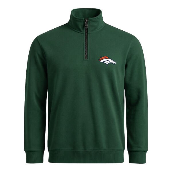 Denver Broncos Yarım Fermuarlı Sweatshirt S - Nefti Yeşili