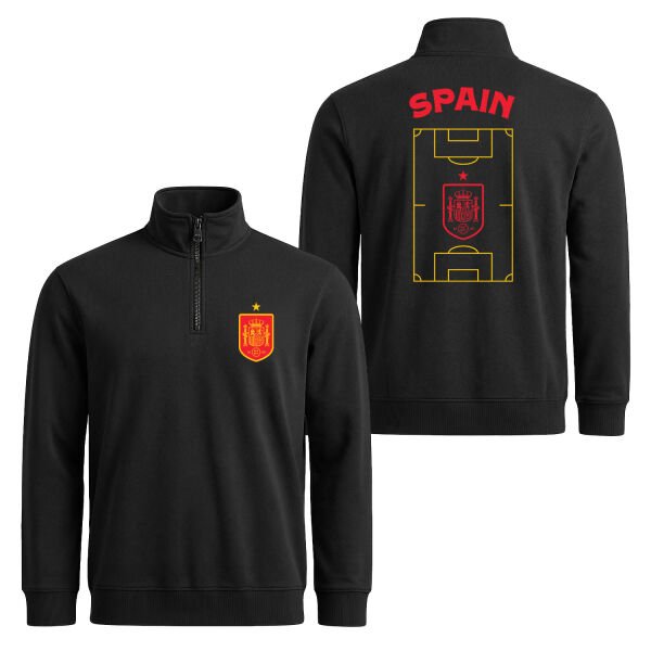 İspanya Dünya Kupası 2026 Yarım Fermuarlı Sweatshirt L - Siyah