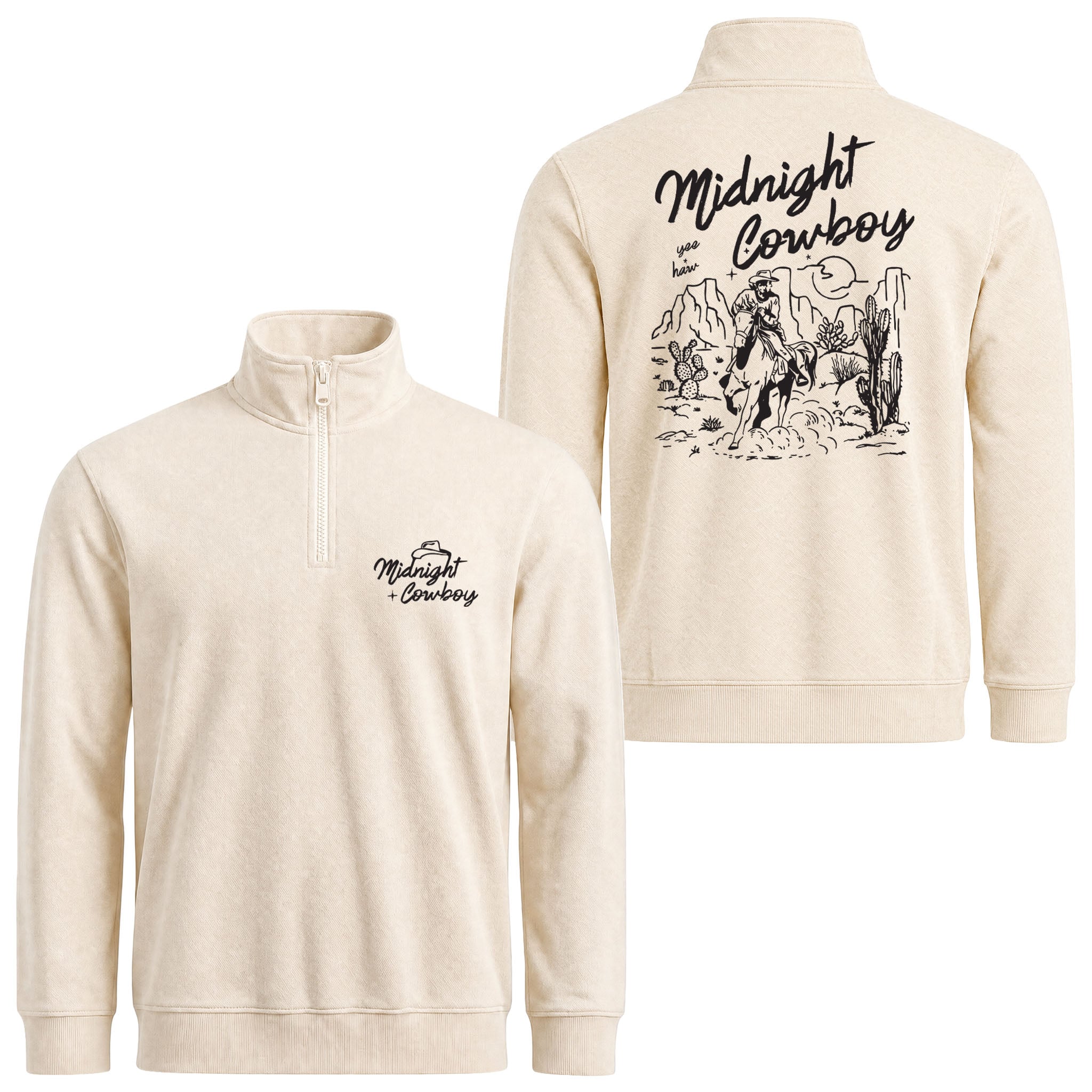 Midnight Cowboy Yarım Fermuarlı Sweatshirt