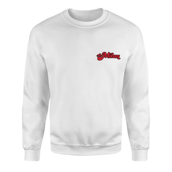 AC Milan Cursive Sweatshirt L - Beyaz