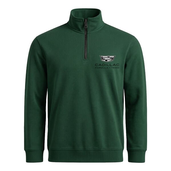 Cadillac Yarım Fermuarlı Sweatshirt L - Nefti Yeşili