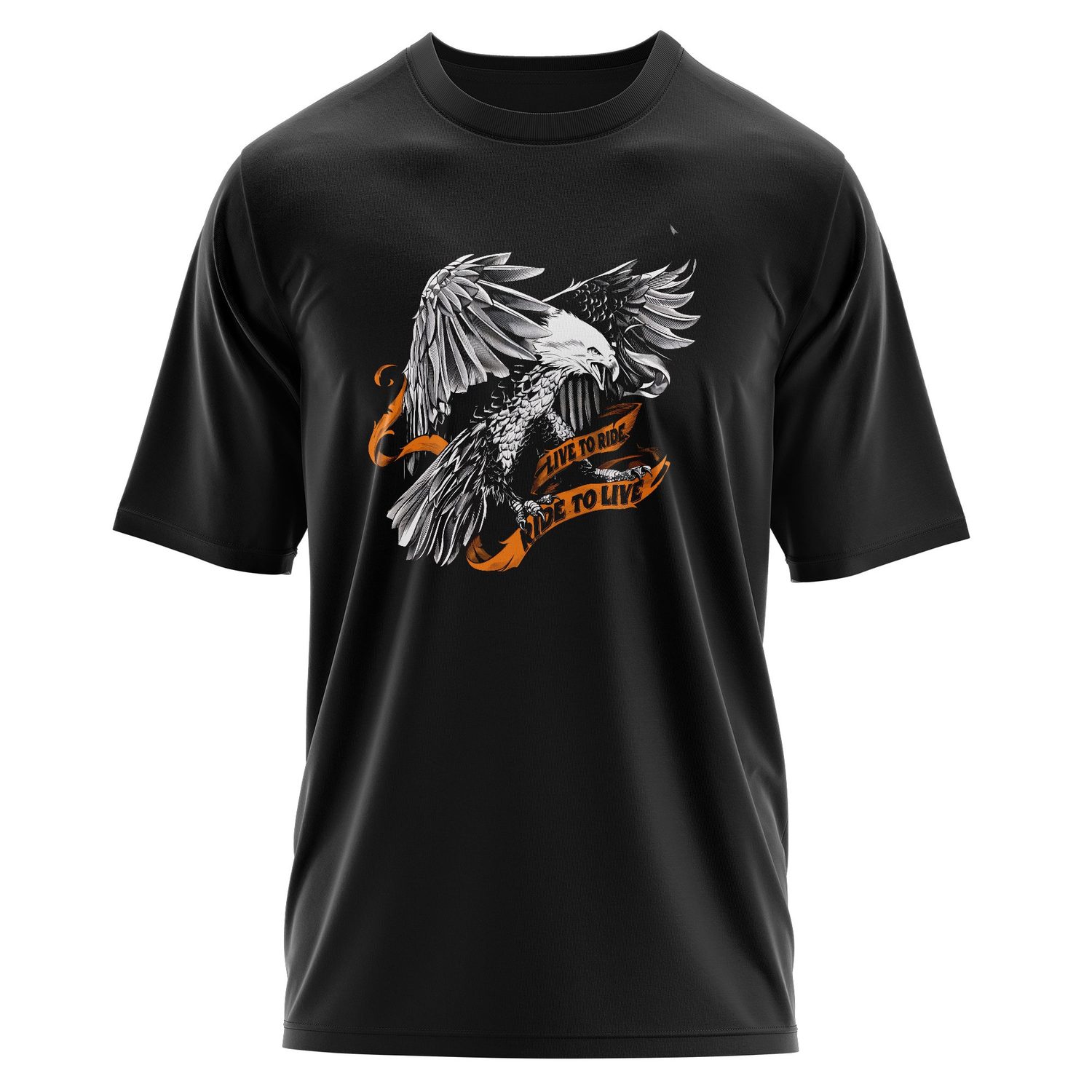 Live to Ride, Ride to Live Oversize Tişört XL - Siyah