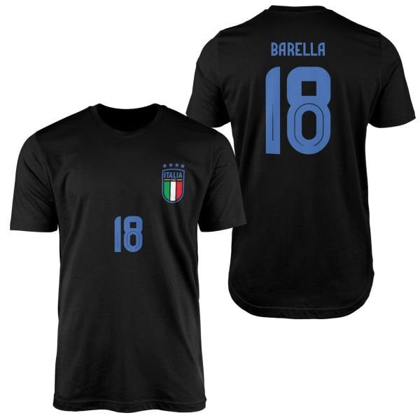 Nicolo Barella | İtalya 24 Forma Tişört S - Beyaz