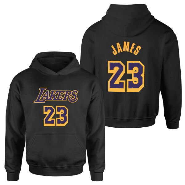 LeBron James 23 Lakers Hoodie XL - Siyah
