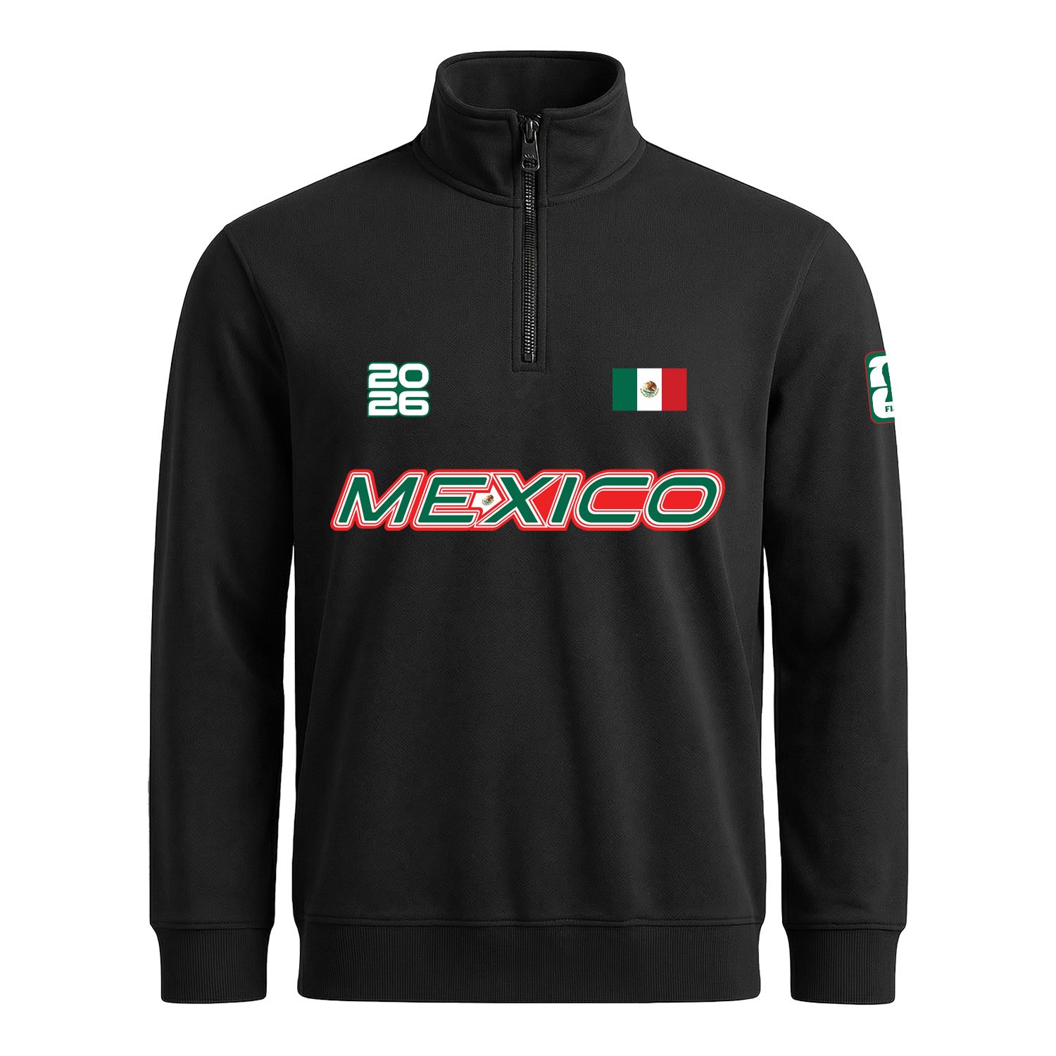 Meksika 2026 Yarım Fermuarlı Sweatshirt M - Siyah
