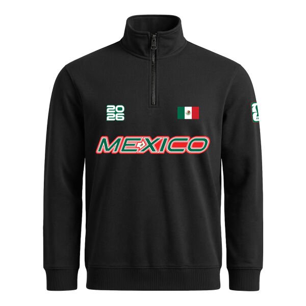 Meksika 2026 Yarım Fermuarlı Sweatshirt M - Siyah