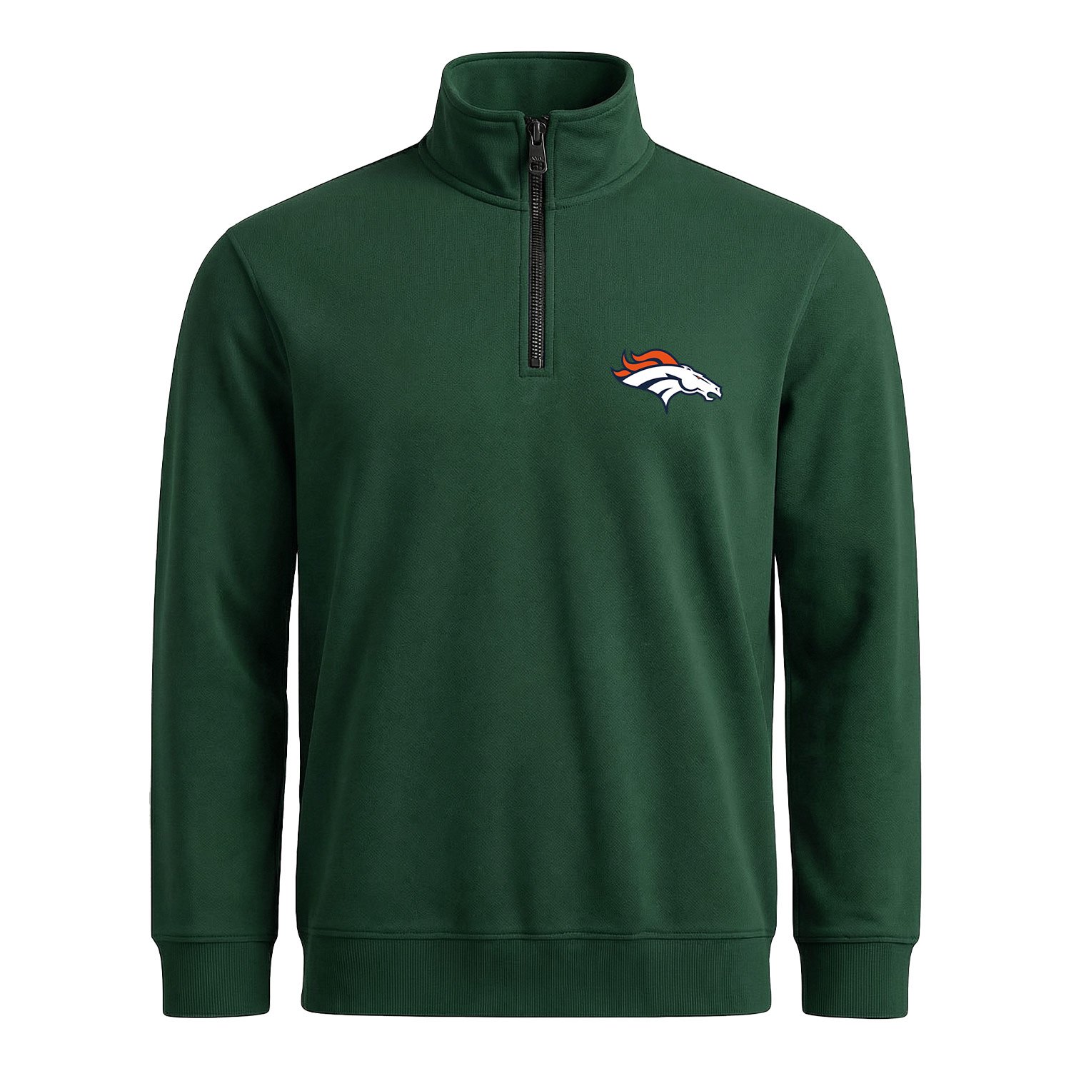 Denver Broncos Yarım Fermuarlı Sweatshirt XXL - Nefti Yeşili