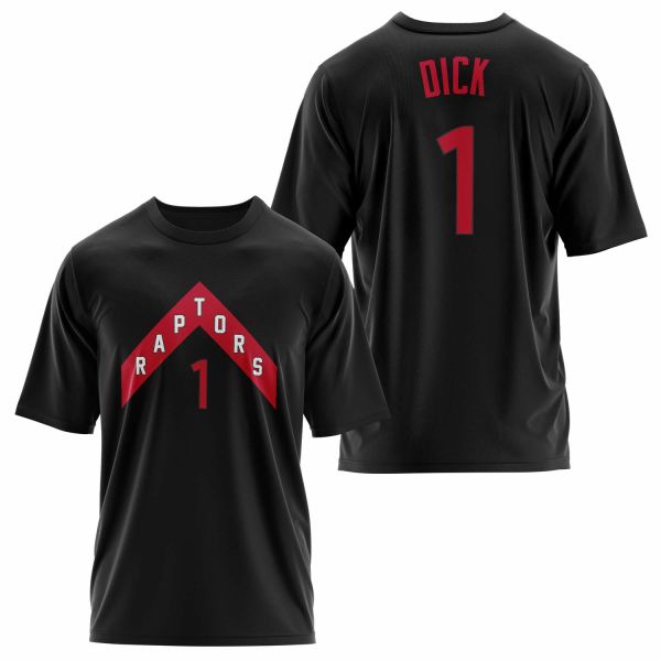 Gradey Dick 1 Raptors Jersey Oversize Tişört S - Siyah