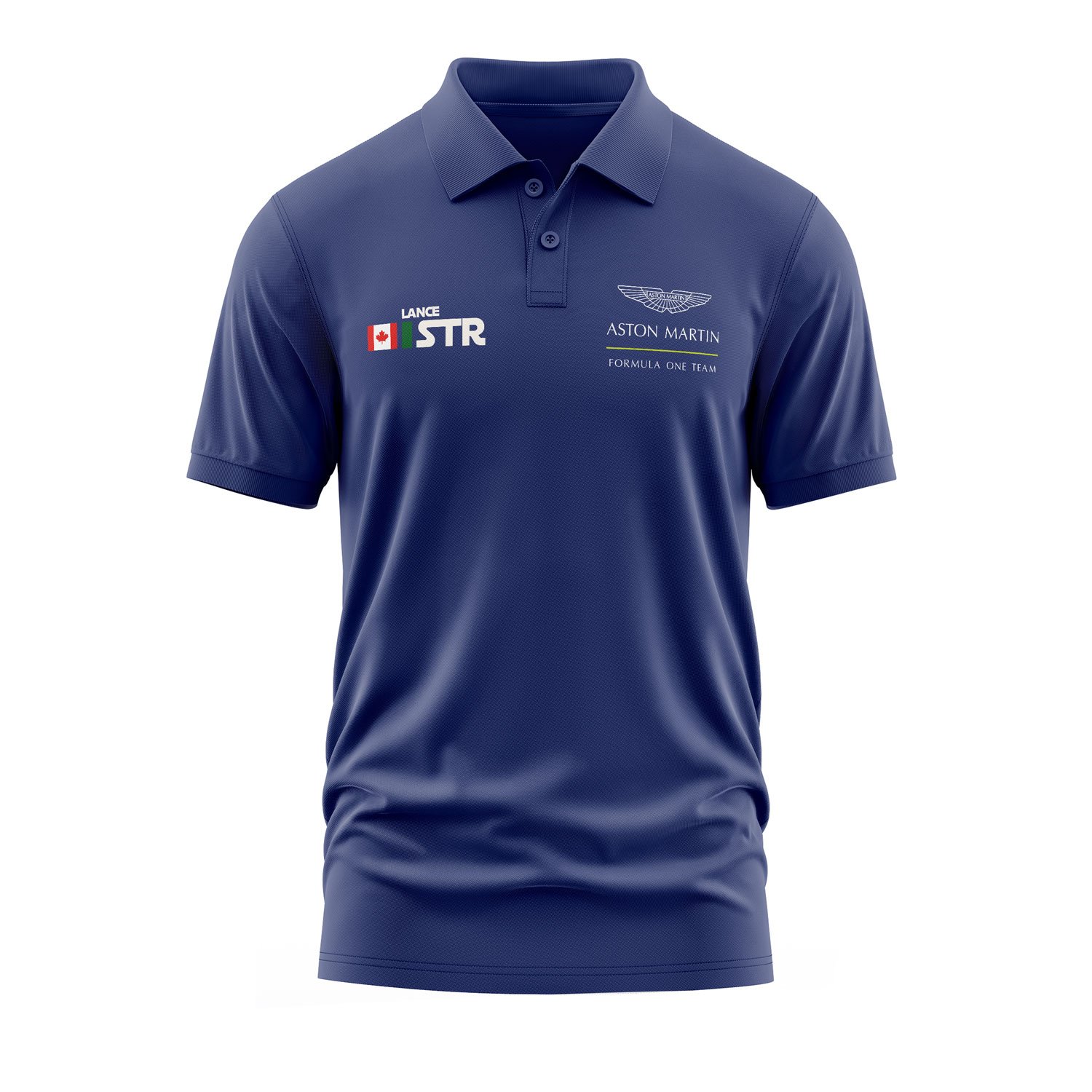 Lance Stroll Name Tag Aston Martin Polo Tişört M - İndigo Mavisi