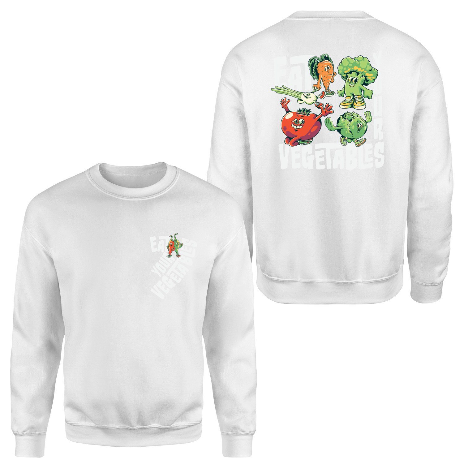 Eat Your Vegetables Sweatshirt XL - Beyaz