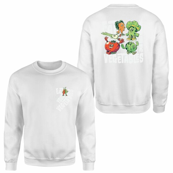 Eat Your Vegetables Sweatshirt XL - Beyaz