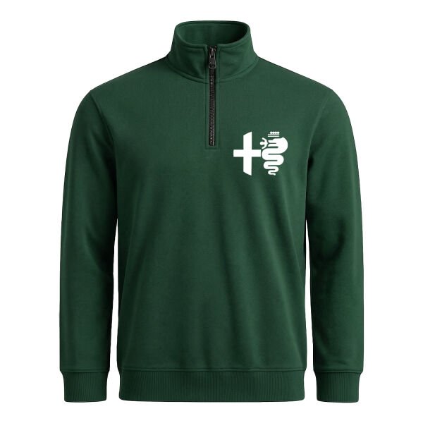 Alfa Romeo Classic Yarım Fermuarlı Sweatshirt XL - Nefti Yeşili