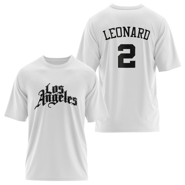 Kawhi Leonard Los Angeles Forma Oversize Tişört M - Beyaz