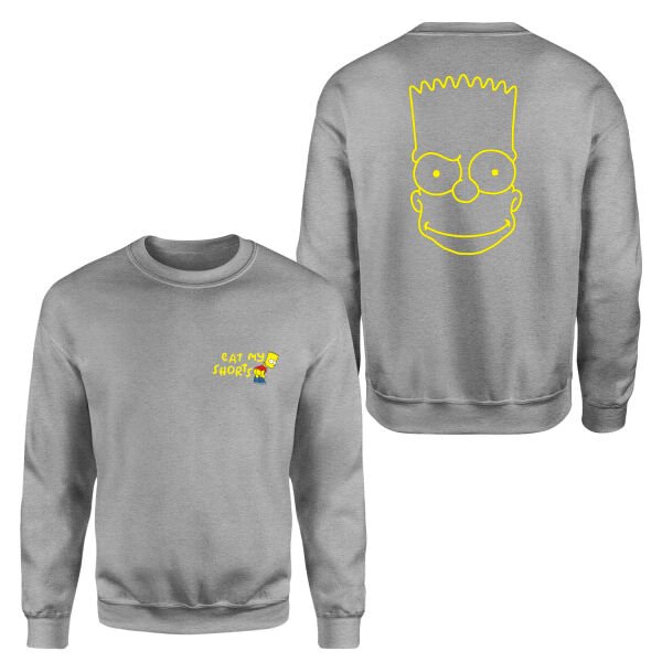 Eat My Shorts Bart Simpson Sweatshirt XL - Gri