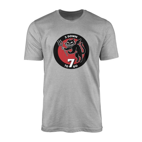 2 Down 7 to Go | Wolfenstein Tişört S - Gri