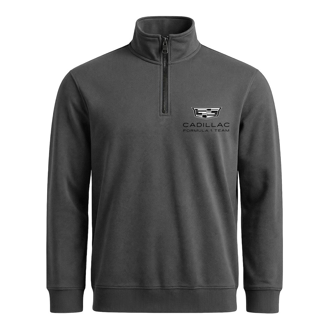 Cadillac Yarım Fermuarlı Sweatshirt S - Füme