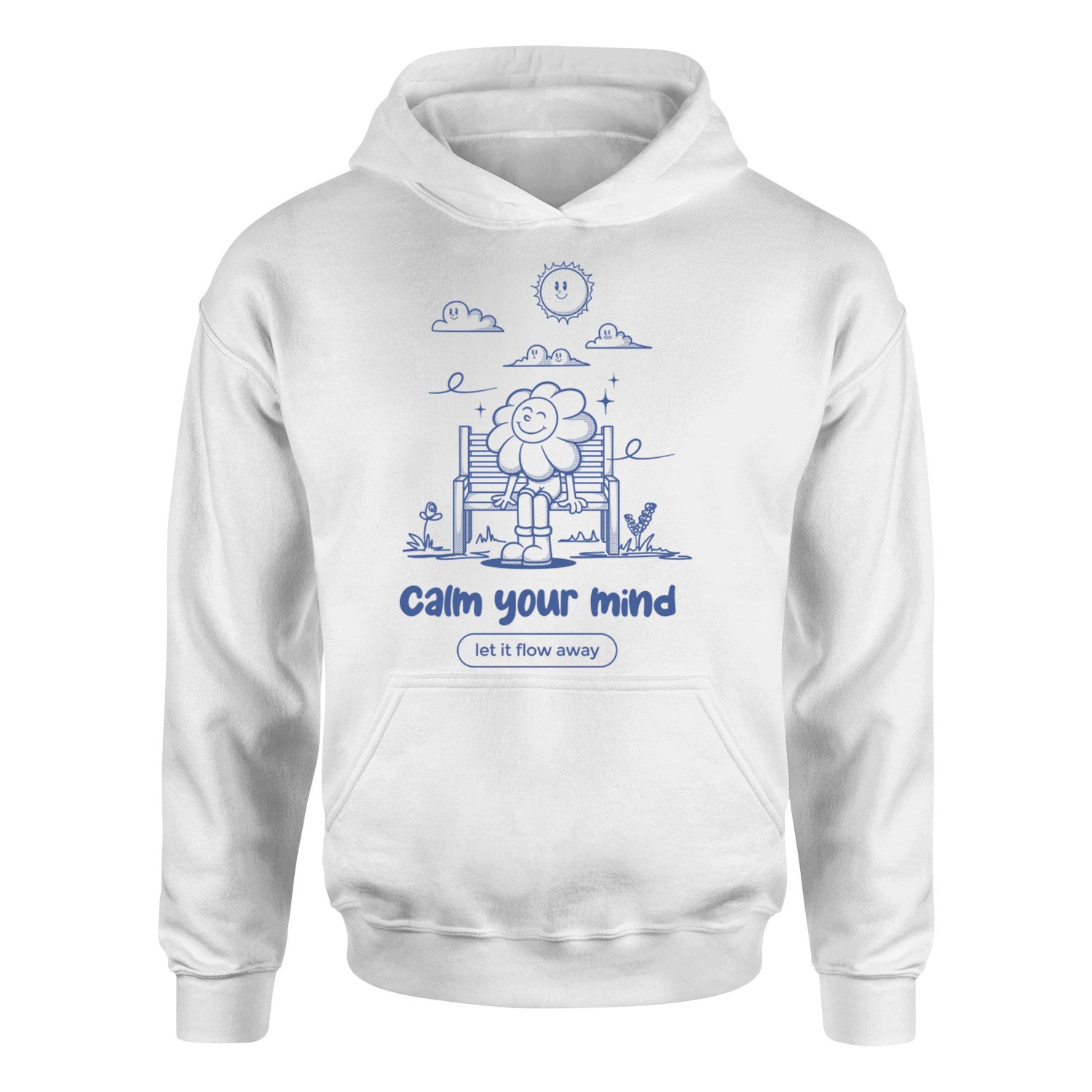 Calm Your Mind Hoodie XL - Beyaz