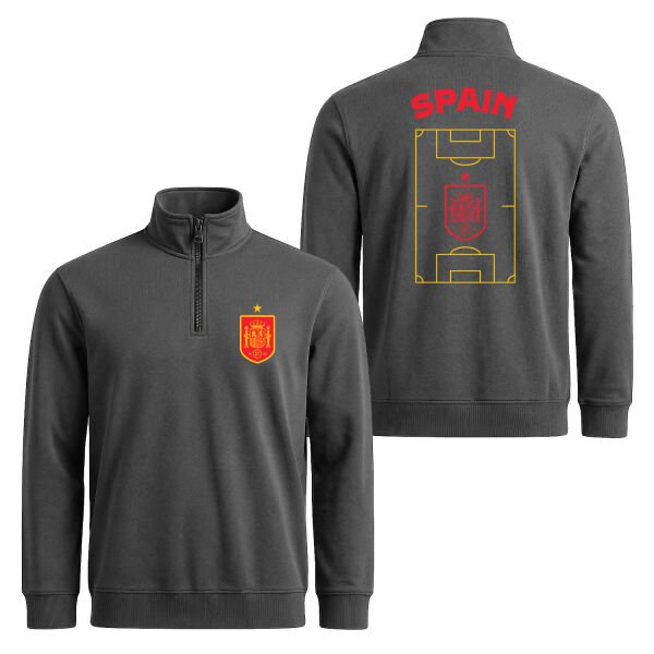 İspanya Dünya Kupası 2026 Yarım Fermuarlı Sweatshirt XL - Füme